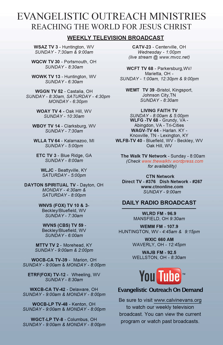 Evangelistic Outreach Broadcast Schedule
